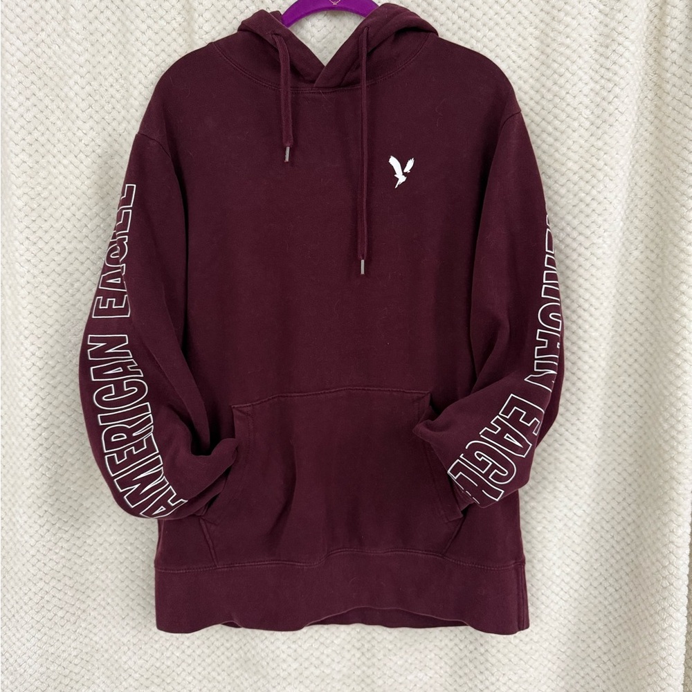 American Eagle Outfitters Men's Burgundy Hoodie